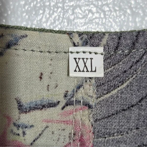 Unbranded Wmns XXL Floral Dress Green Overlay Short Sleeve Lagenlook Church EUC - Picture 3 of 10